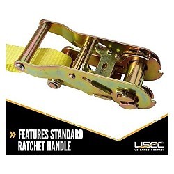 US Cargo Control 2620SH Ratchet Strap, 400 lb, 1 in Dia, 20 ft Length, S-Hook